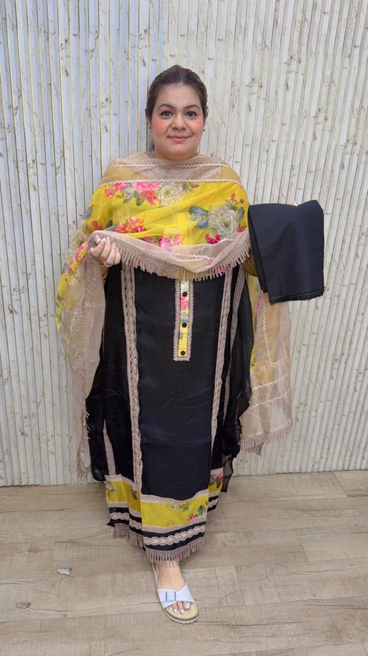 designer pure organza suit ccc384