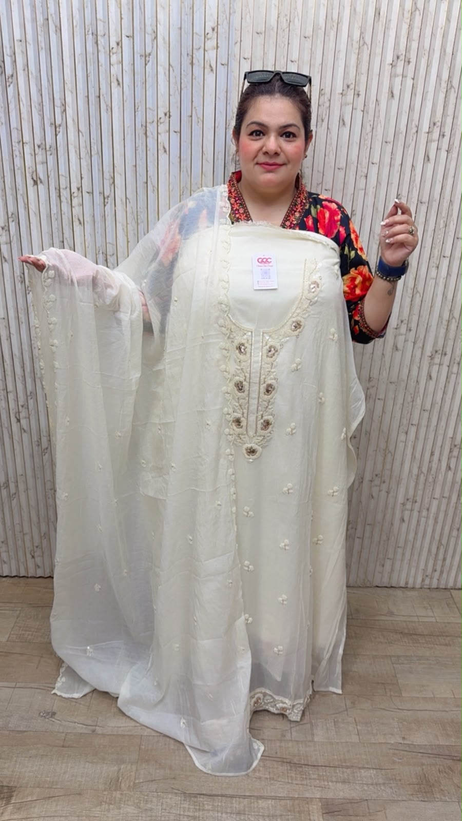 designer pure cotton stitched suit ccc398