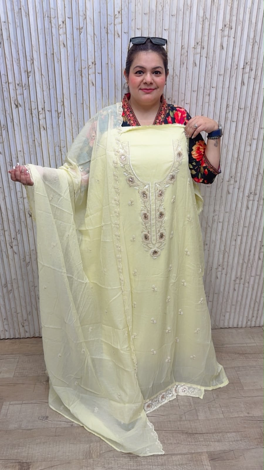 designer pure cotton stitched suit ccc398