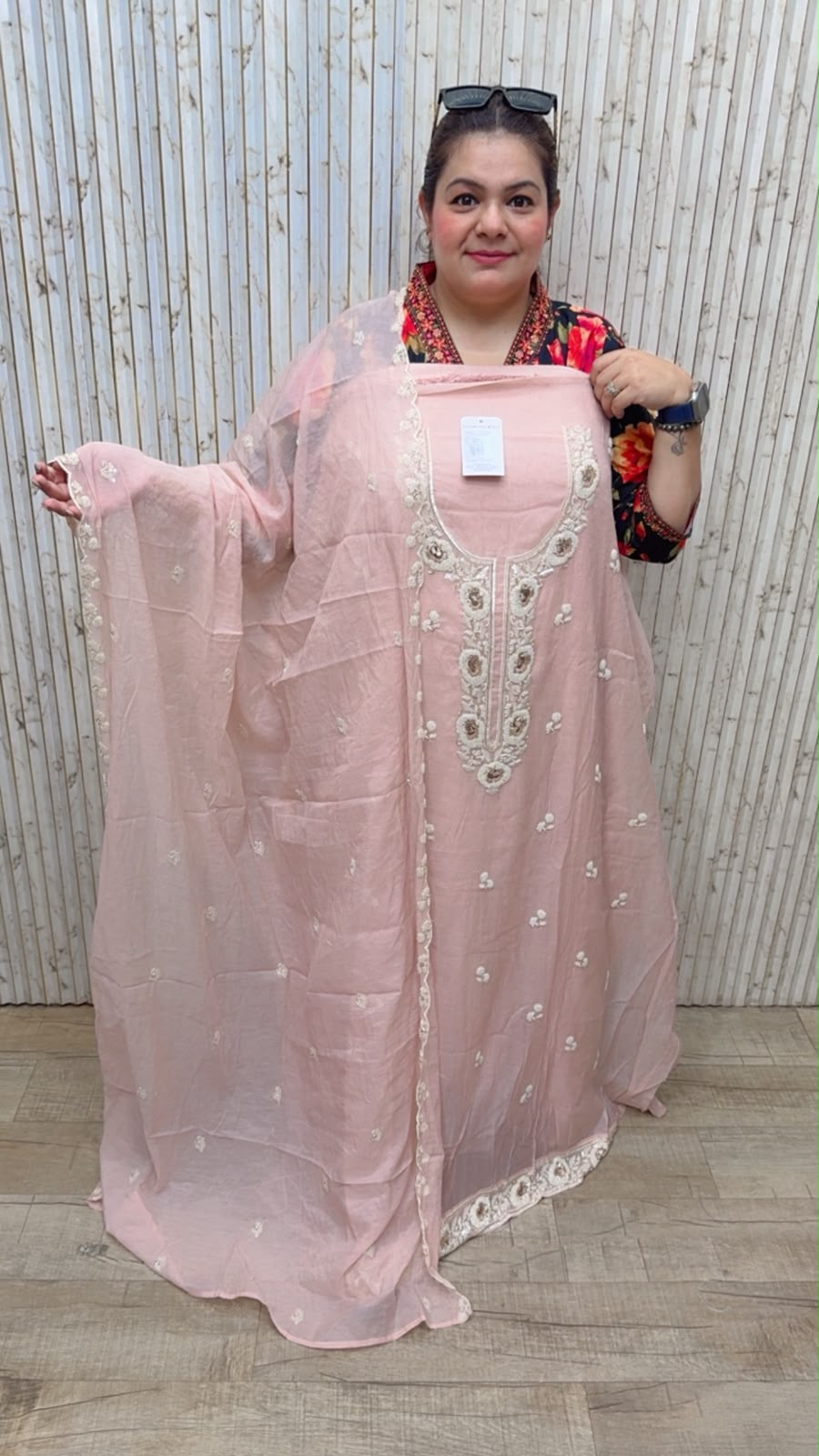 designer pure cotton stitched suit ccc398