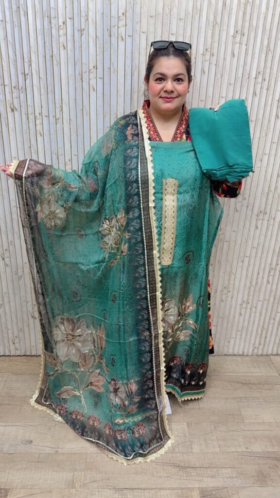 designer pure cotton stitched suit ccc398