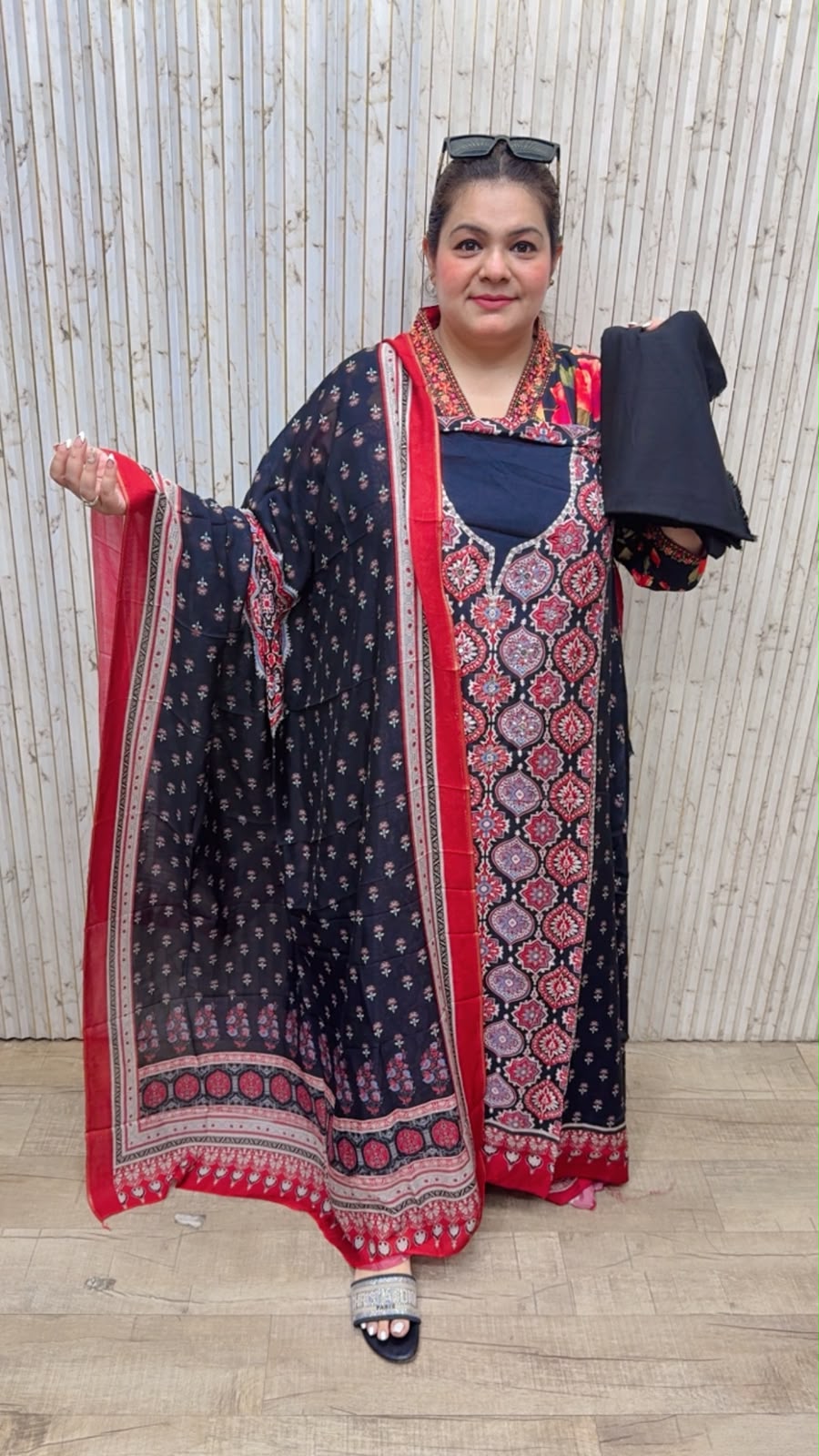 designer pure cotton stitched suit ccc398