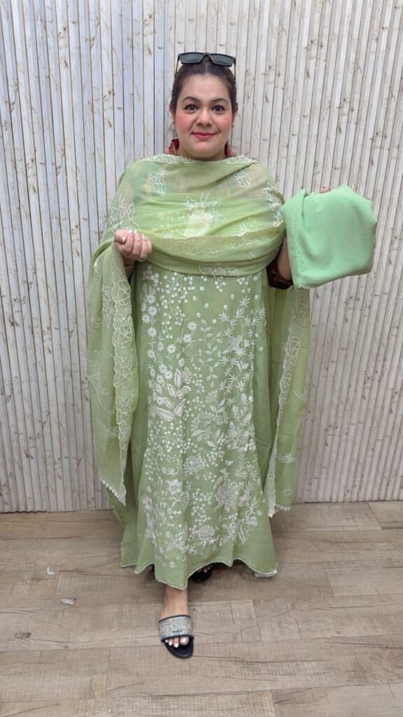 designer pure cotton stitched suit ccc398