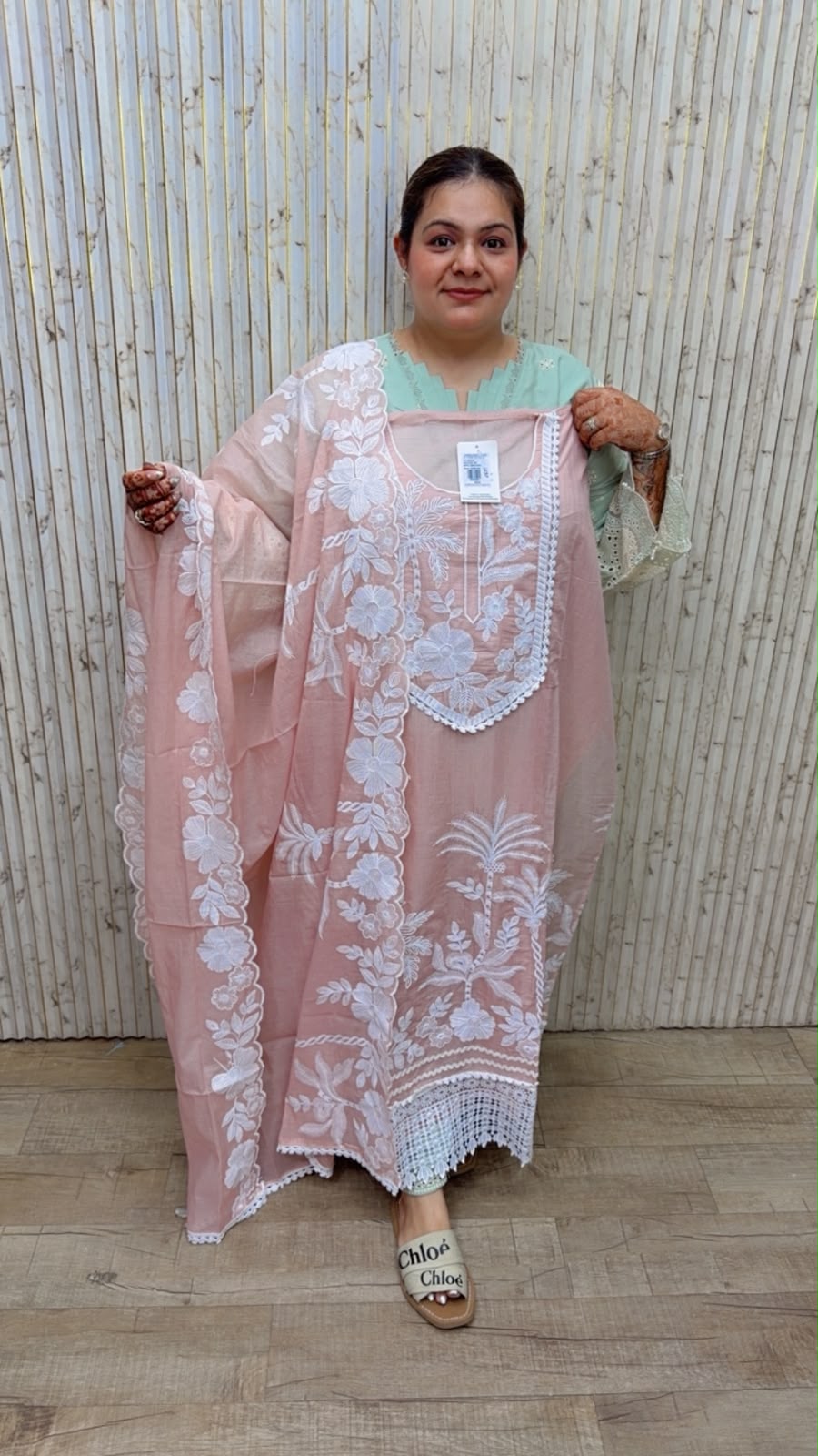 designer pure mal cotton suit ccc461 c green