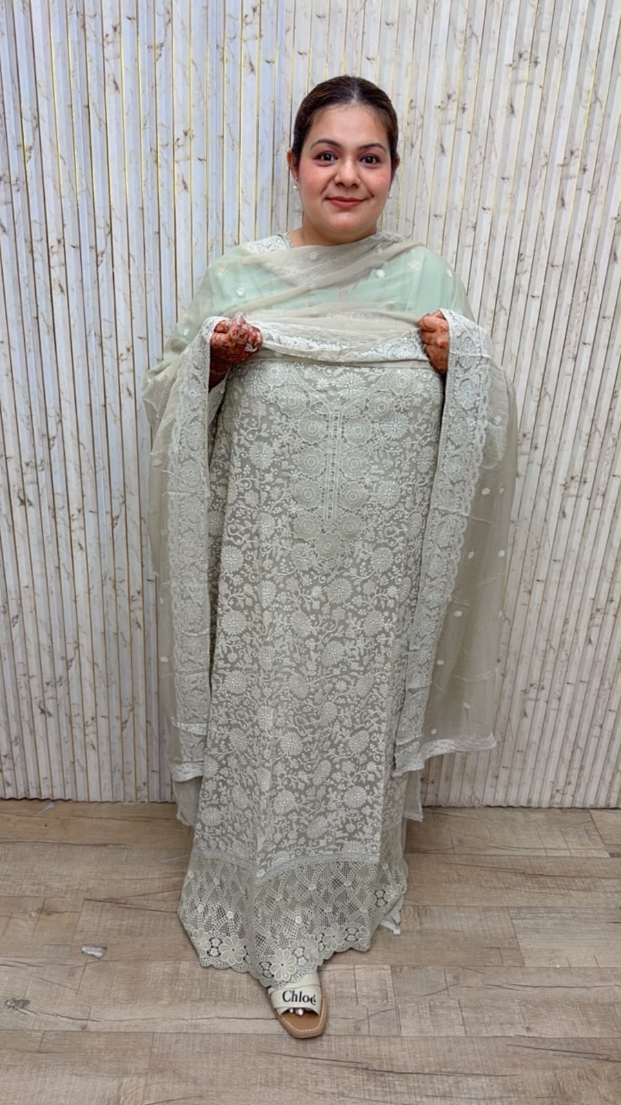 designer pure mal cotton suit ccc461 c green