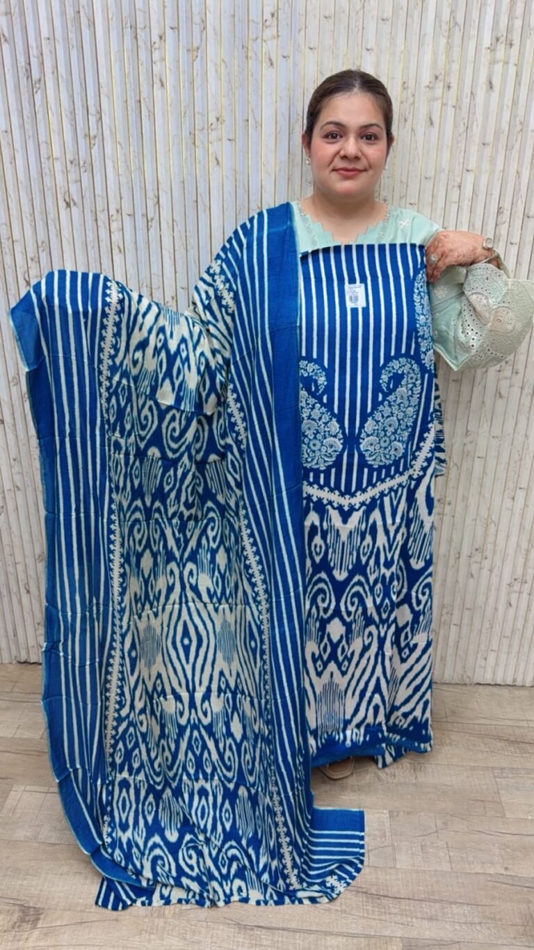 designer pure mal cotton suit ccc461 grayish blue