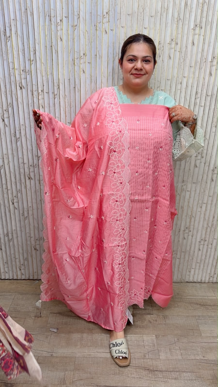 designer pure mal cotton suit ccc461 c green
