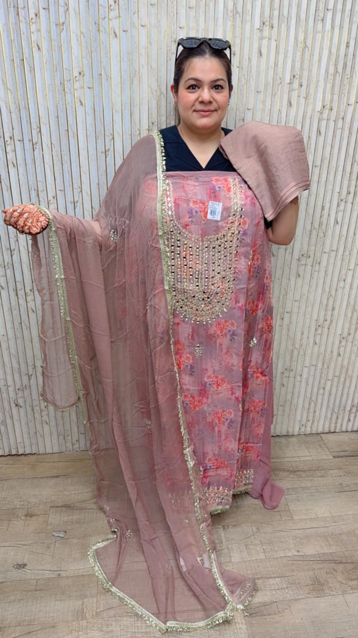 designer pure organza suit ccc4