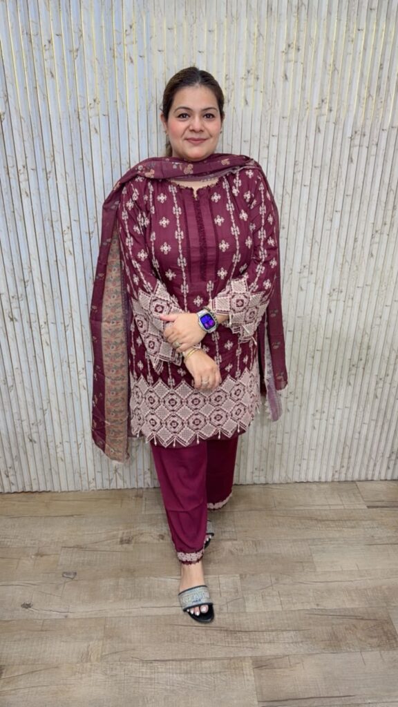designer pure pakistani cotton stitched suit ccc642