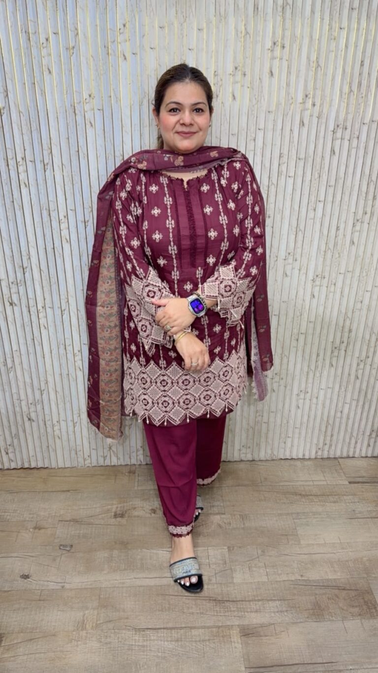 designer pure pakistani cotton stitched suit ccc642