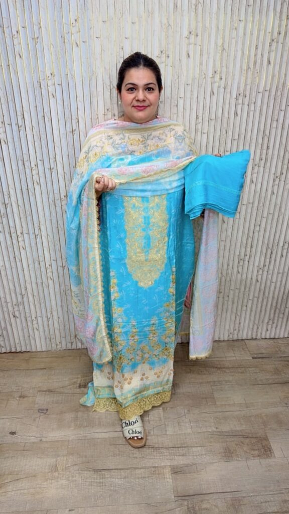designer pure pakistani cotton silk stitched suit ccc696