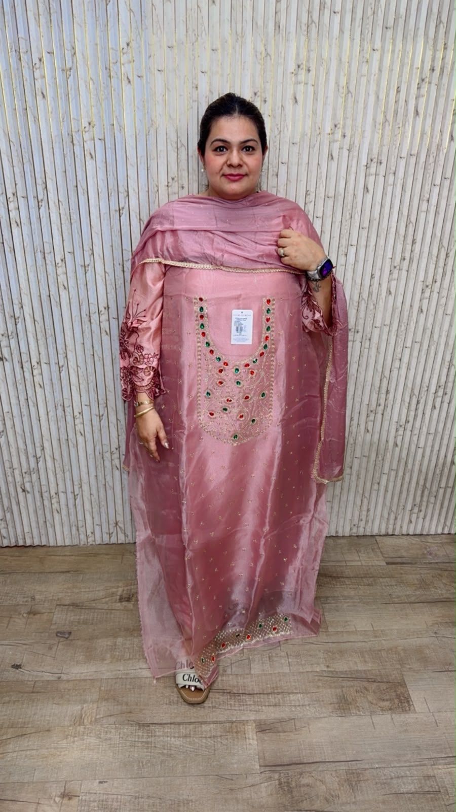 designer pure pakistani cotton silk stitched suit ccc696