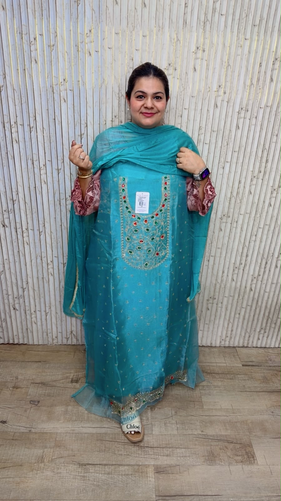 designer pure pakistani cotton silk stitched suit ccc696