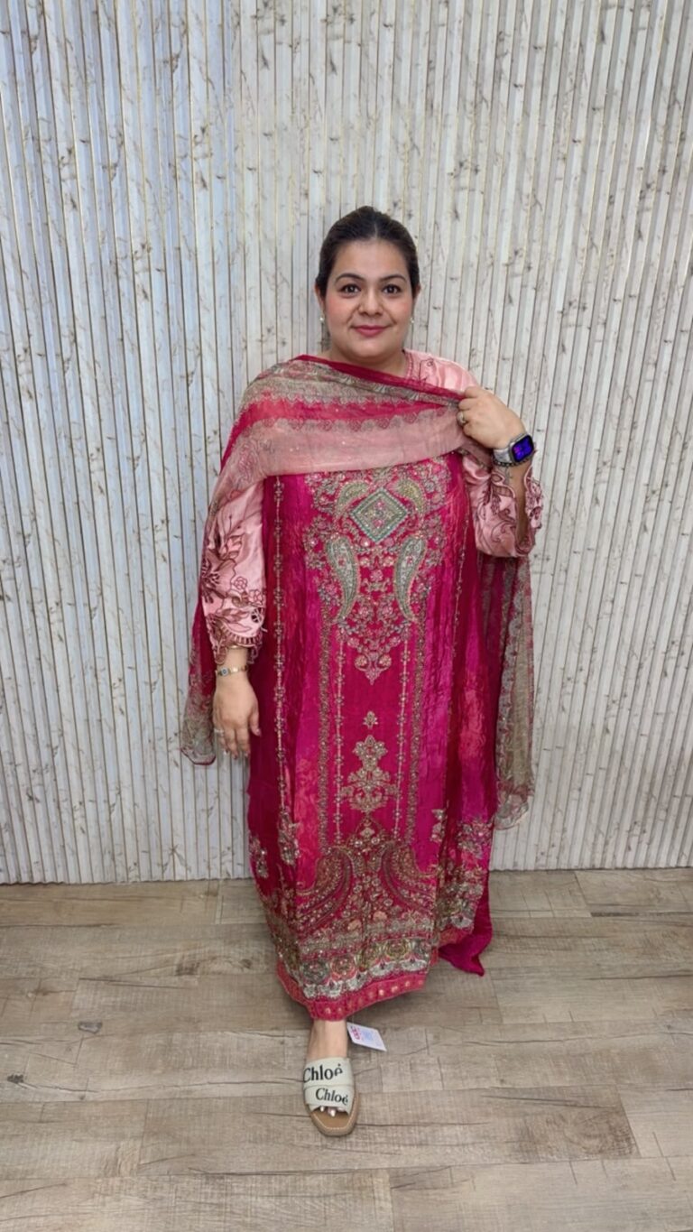 designer pure pakistani cotton silk stitched suit ccc696
