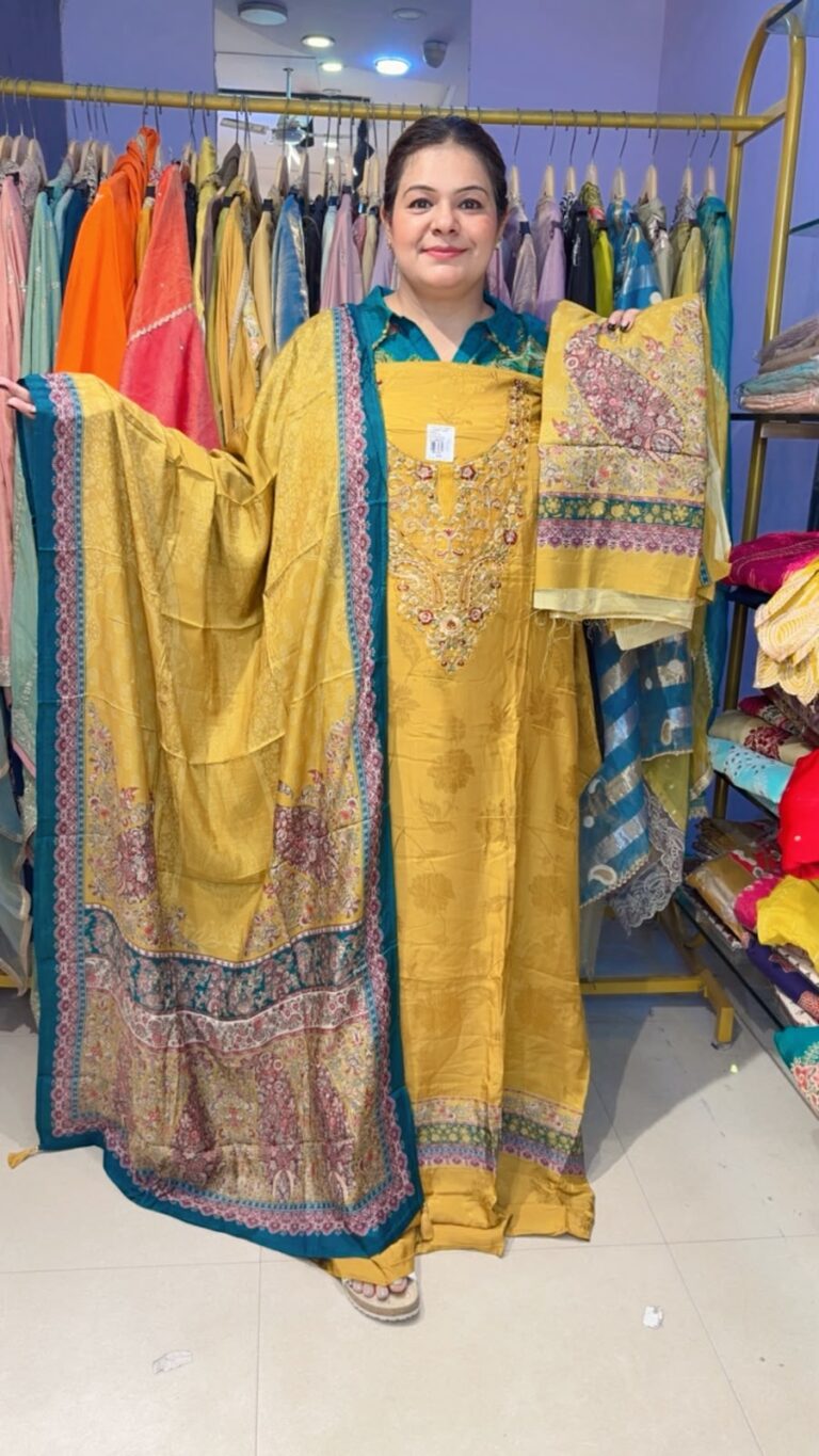 designer pure pakistani muslin suit ccc609