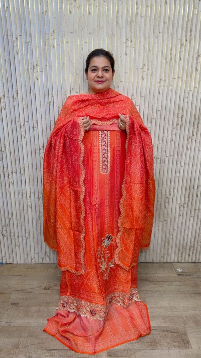 designer pure crush bandhej suit ccc090