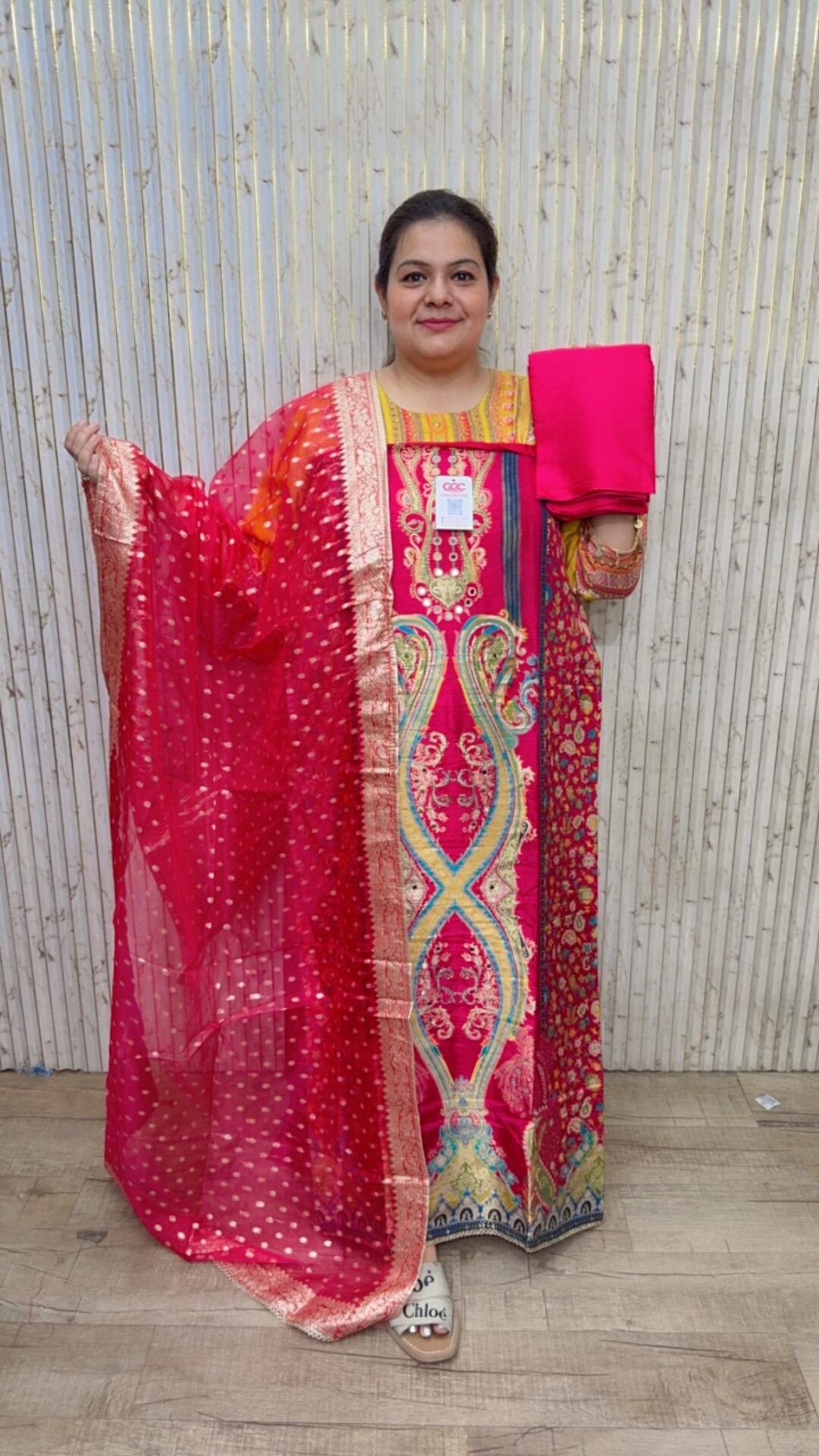 designer pure crush bandhej suit ccc090