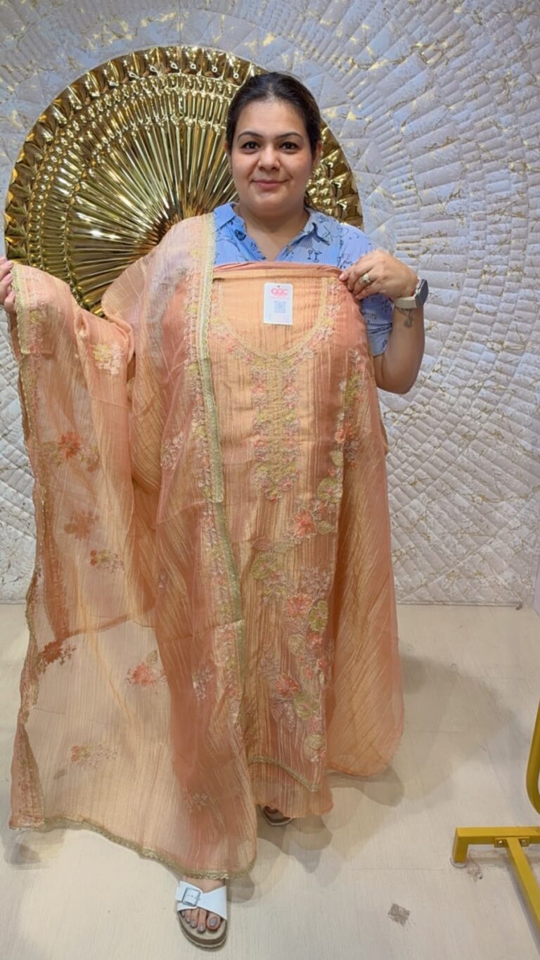 designer pure glass tissue crush suit ccc076