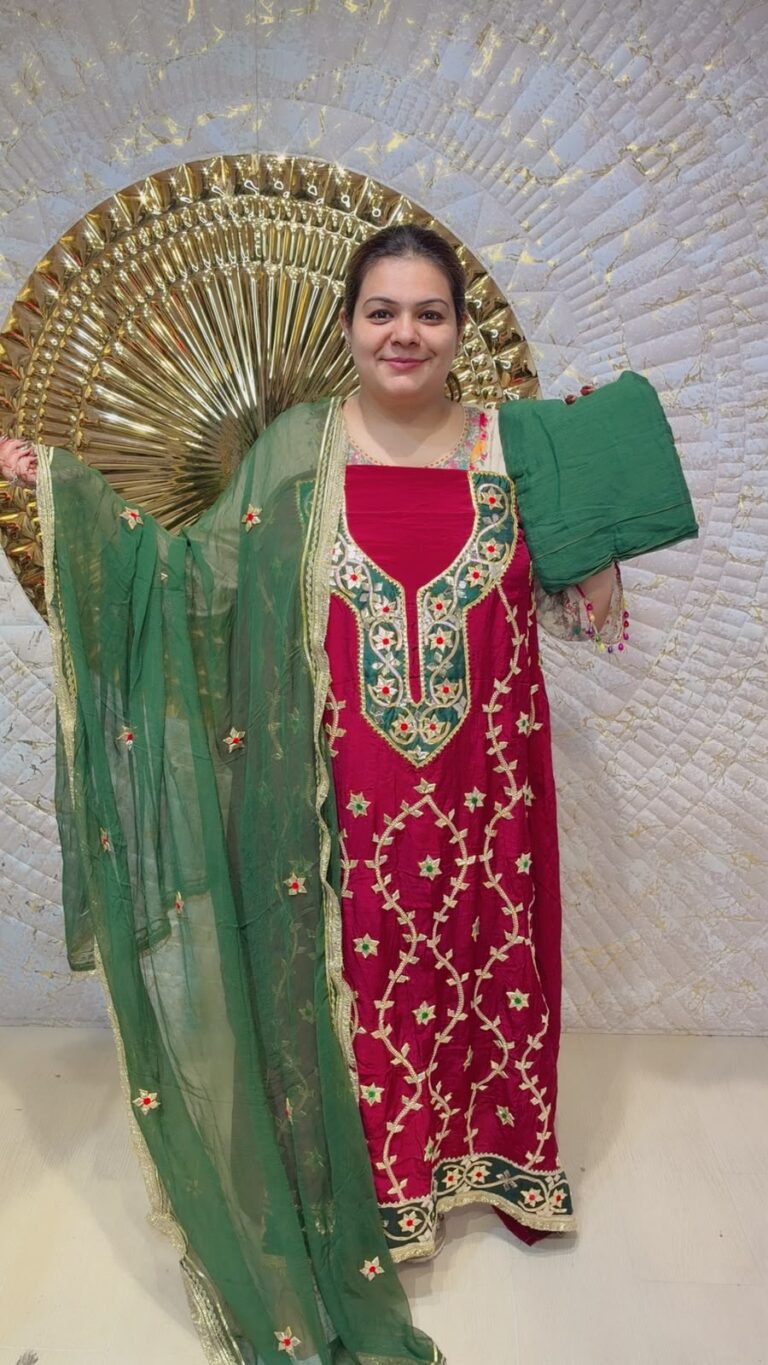 designer pure crape with gotta work suit ccc083