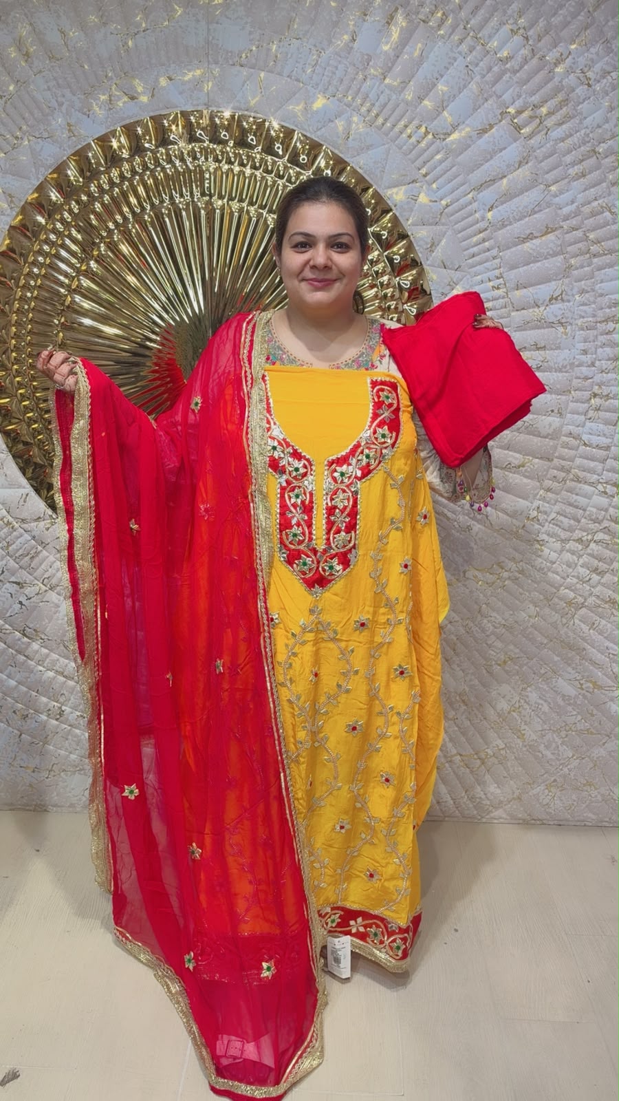 designer pure crape with gotta work suit ccc083