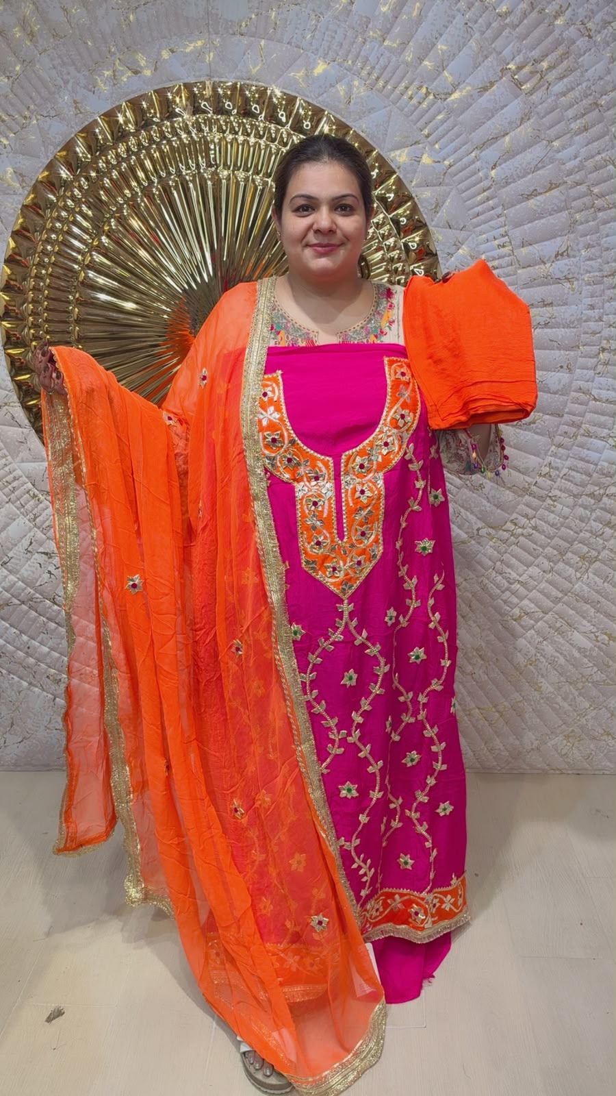 designer pure crape with gotta work suit ccc083
