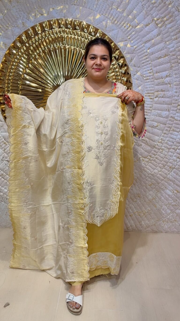 designer pure crape with gotta work suit ccc083