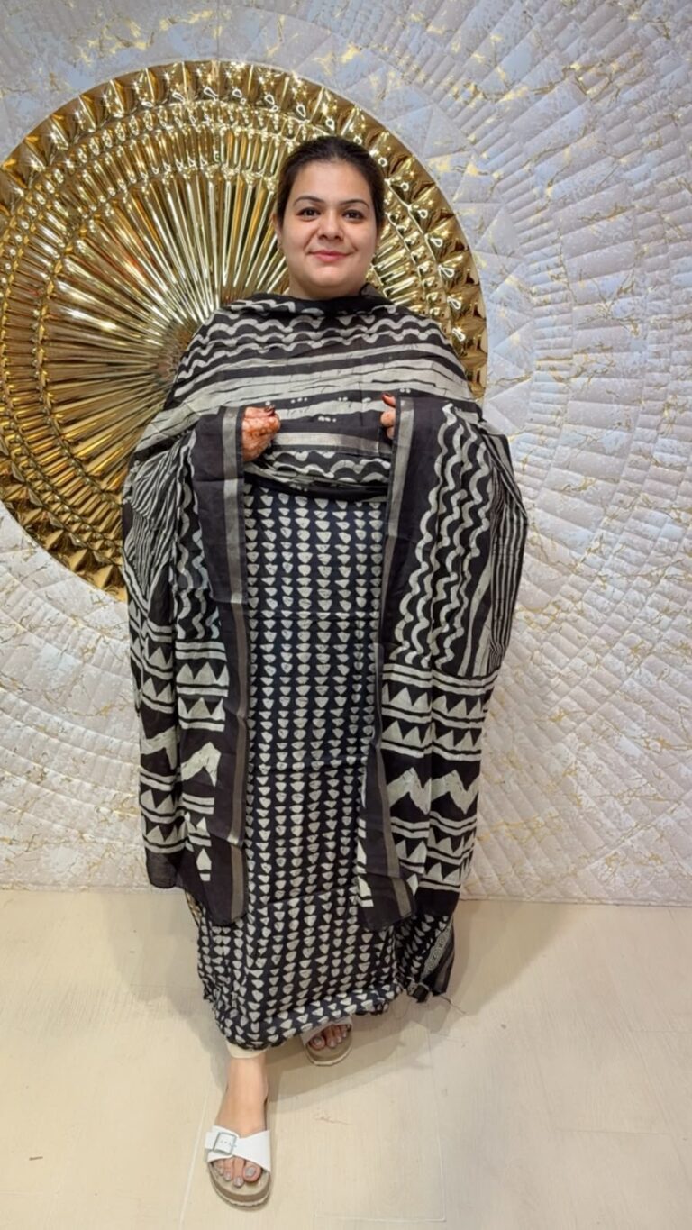 designer pure crape with gotta work suit ccc083