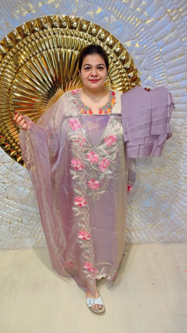 designer pure crape with gotta work suit ccc083
