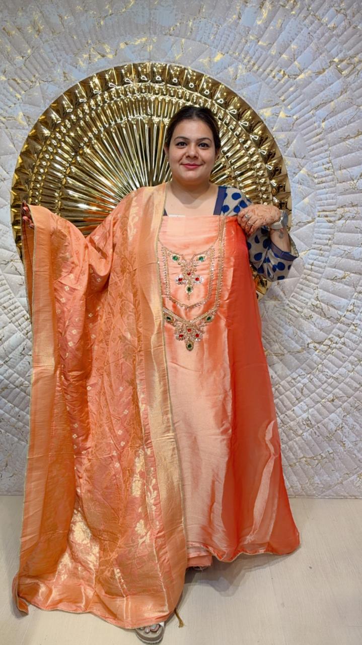 designer pure maheshwari silk suit ccc094