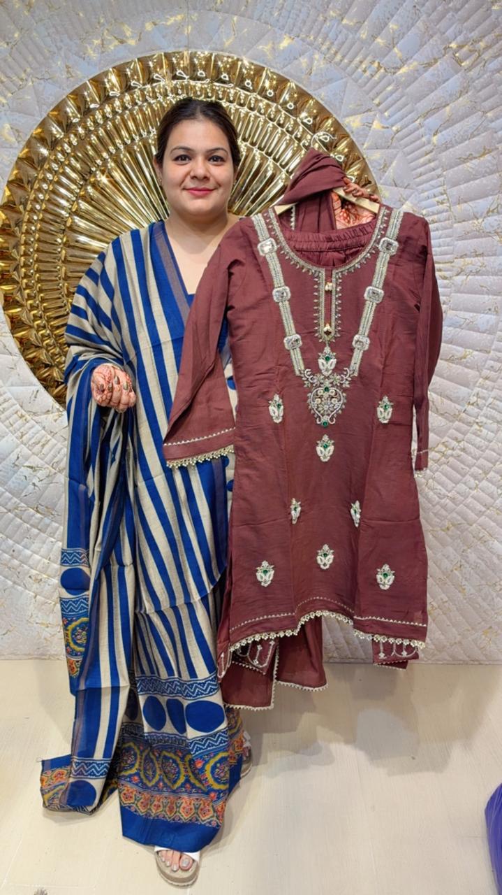 designer pure maheshwari silk suit ccc094