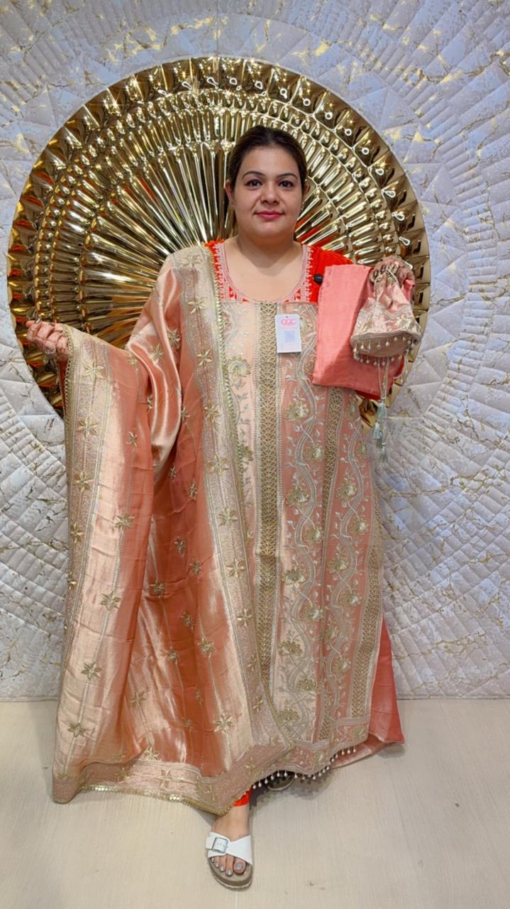 designer pure mal cotton with applique work suit ccc049