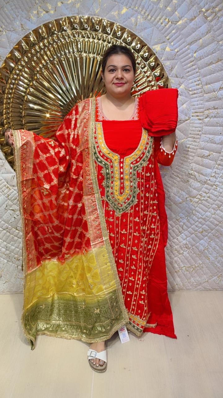 designer pure mal cotton with applique work suit ccc049