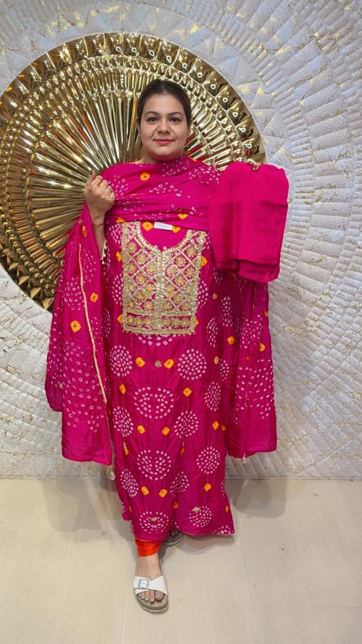 designer pure mal cotton with applique work suit ccc049